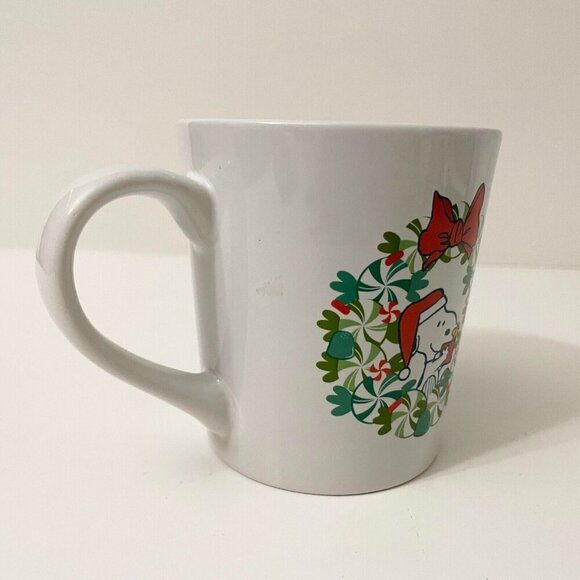 Zrike Peanuts Snoopy Woodstock Christmas Wreath Mug - Picture 4 of 15